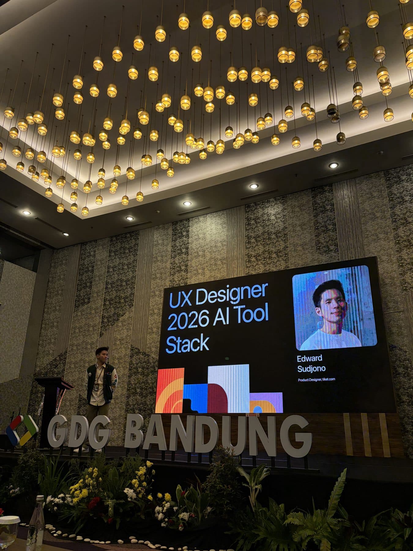Slide titled UX Designer 2026 AI Tool Stack with Edward’s portrait